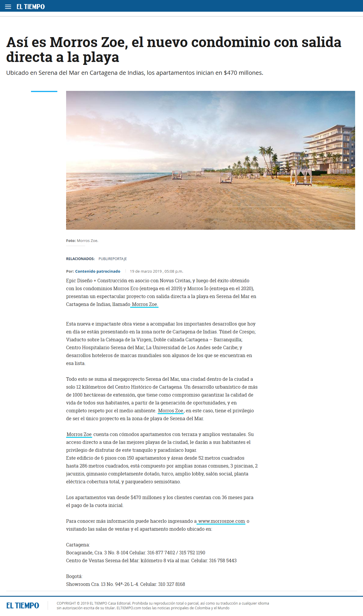 Así es Morros Zoe, el nuevo condominio con salida directa a la playa