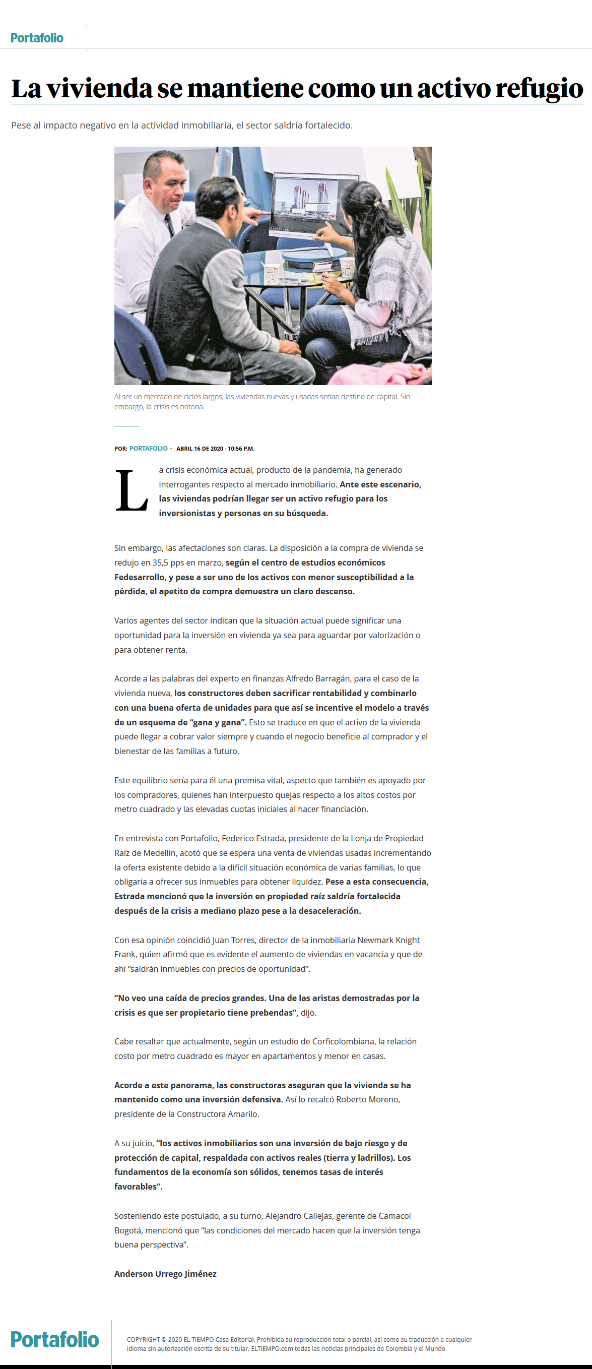 La vivienda se mantiene como un activo refugio